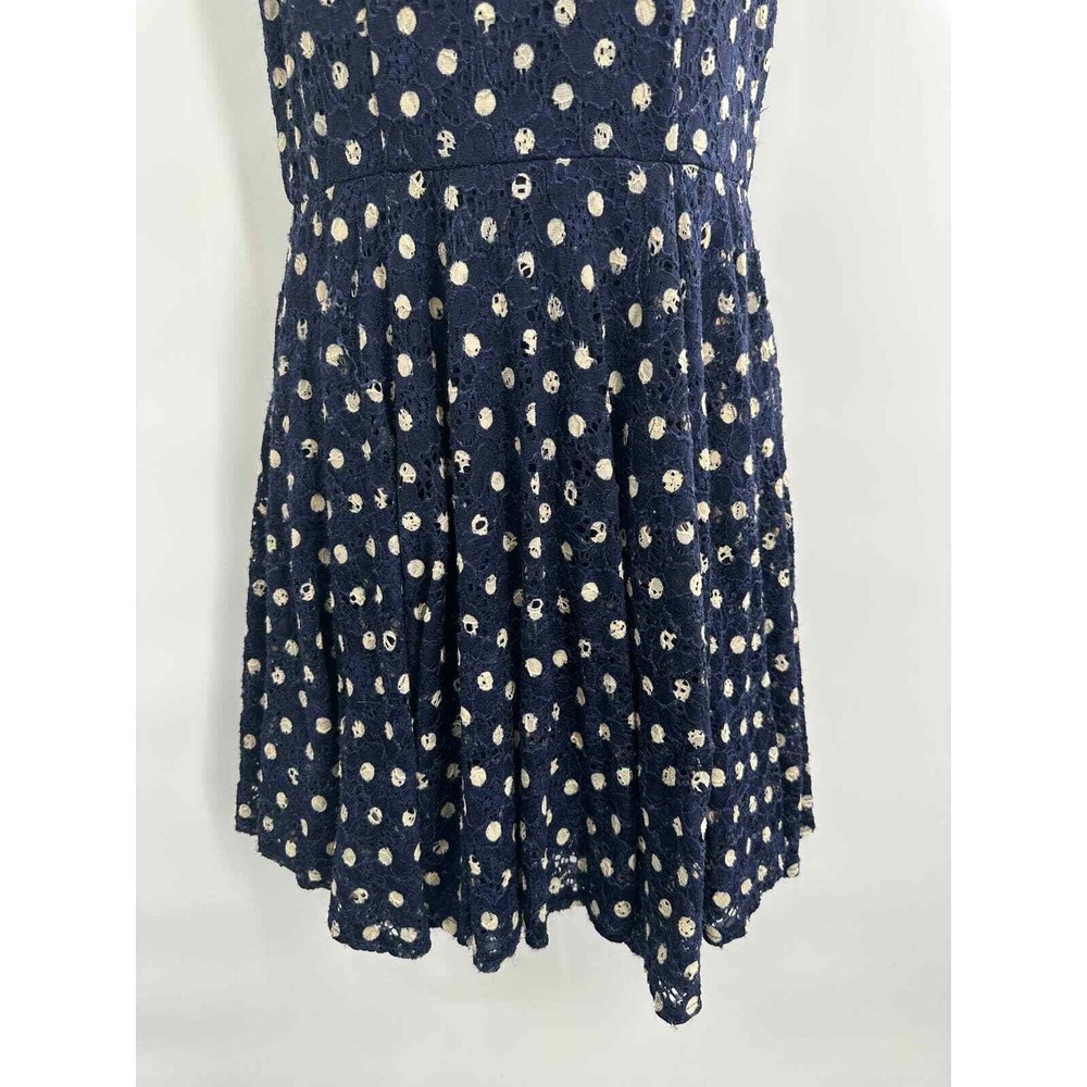 Maison Jules Blue Polka Dot Fit and Flare Dress Medium Cocktail Office‎ - Picture 5 of 7